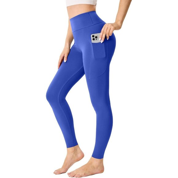 Gefyvcf Pants - Womens High-Waist Seamless Yoga Leggings with Tummy Control & Pockets XS